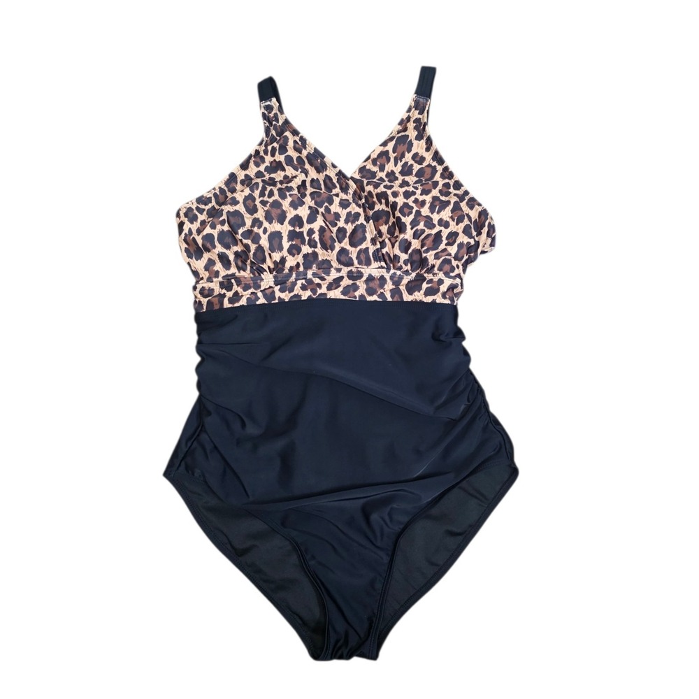 BloomChic One Piece Swimsuit 14 16 Leopard Tummy Control NWT